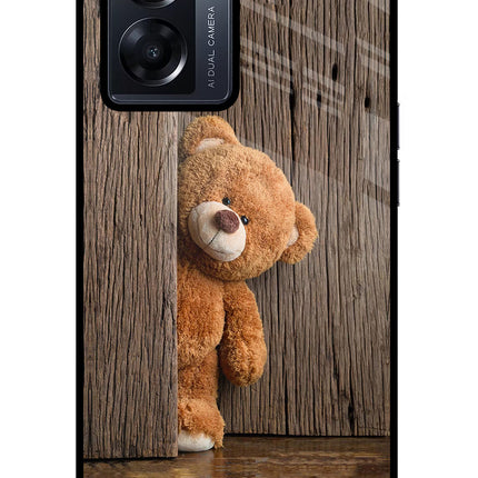 Teddy Wooden Oppo K10 5G Glass Case Back Cover by Casekaro