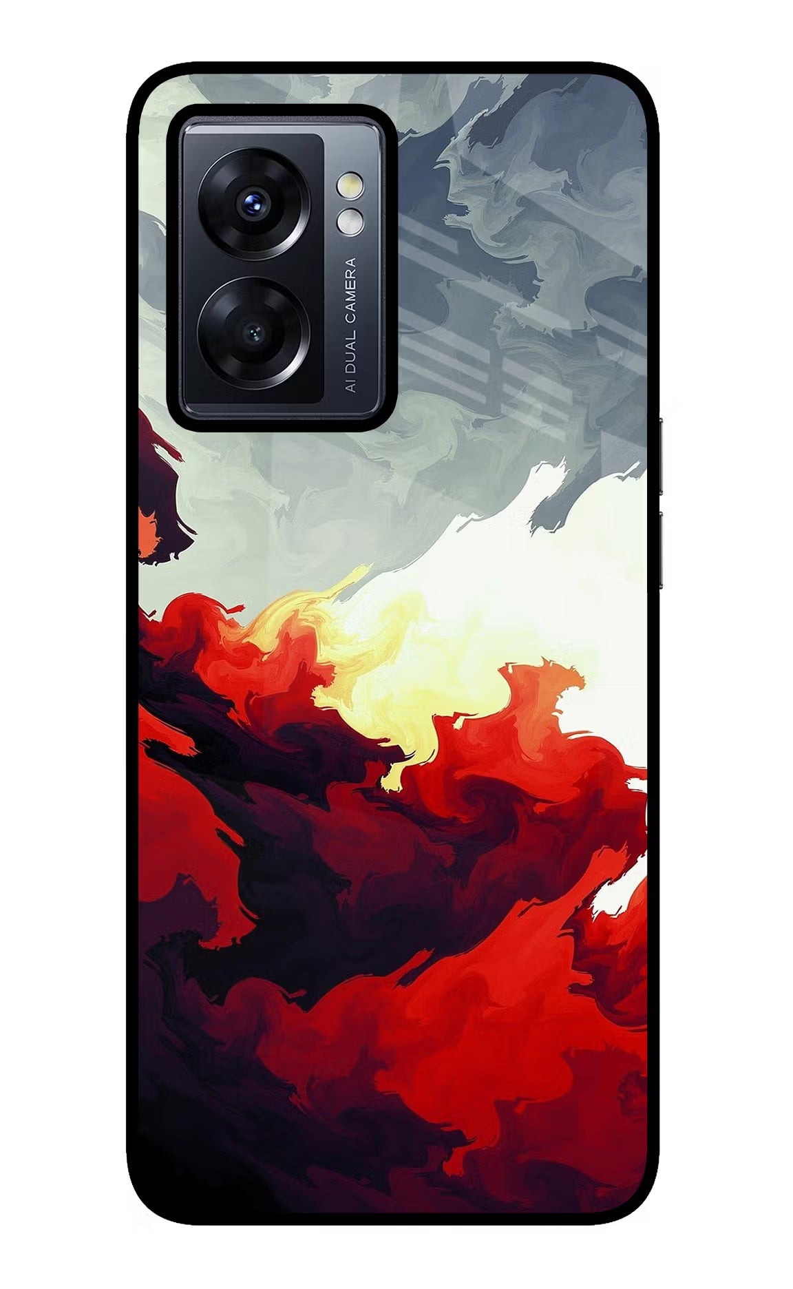 Fire Cloud Oppo K10 5G Glass Case Back Cover by Casekaro