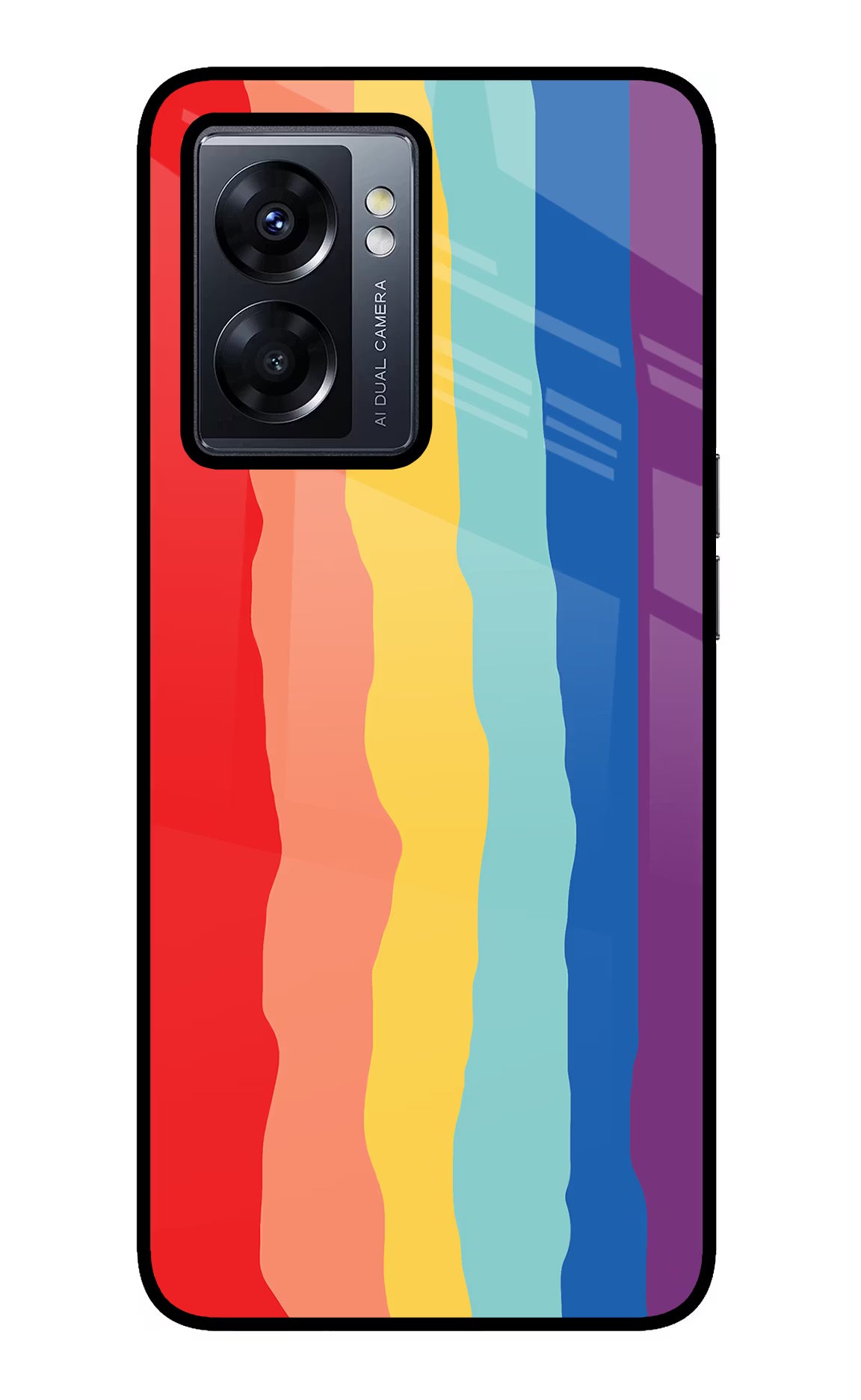 Rainbow Oppo K10 5G Glass Case Back Cover by Casekaro