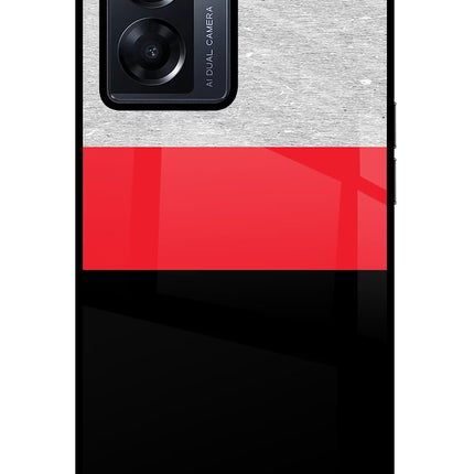 Tri Color Pattern Oppo K10 5G Glass Case Back Cover by Casekaro