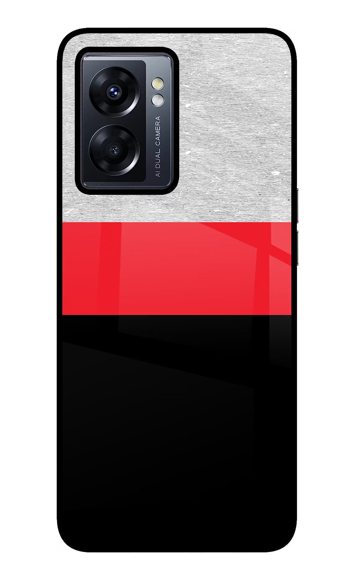 Tri Color Pattern Oppo K10 5G Glass Case Back Cover by Casekaro