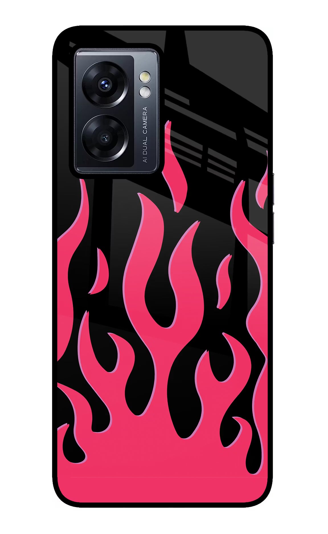Fire Flames Oppo K10 5G Glass Case Back Cover by Casekaro