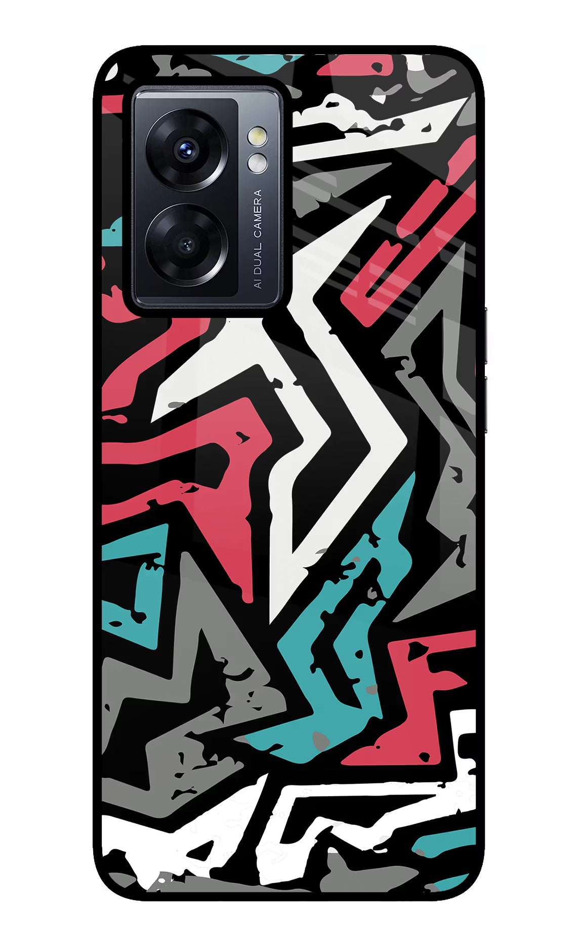 Geometric Graffiti Oppo K10 5G Glass Case Back Cover by Casekaro