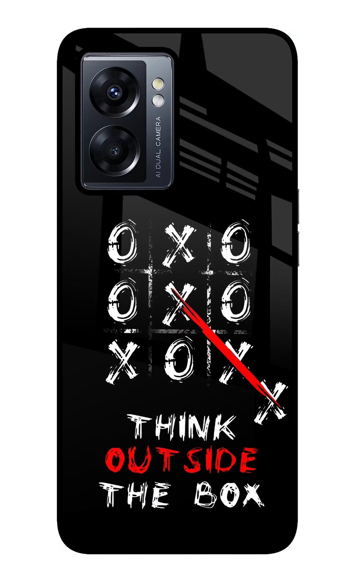Think out of the BOX Oppo K10 5G Glass Case Back Cover by Casekaro