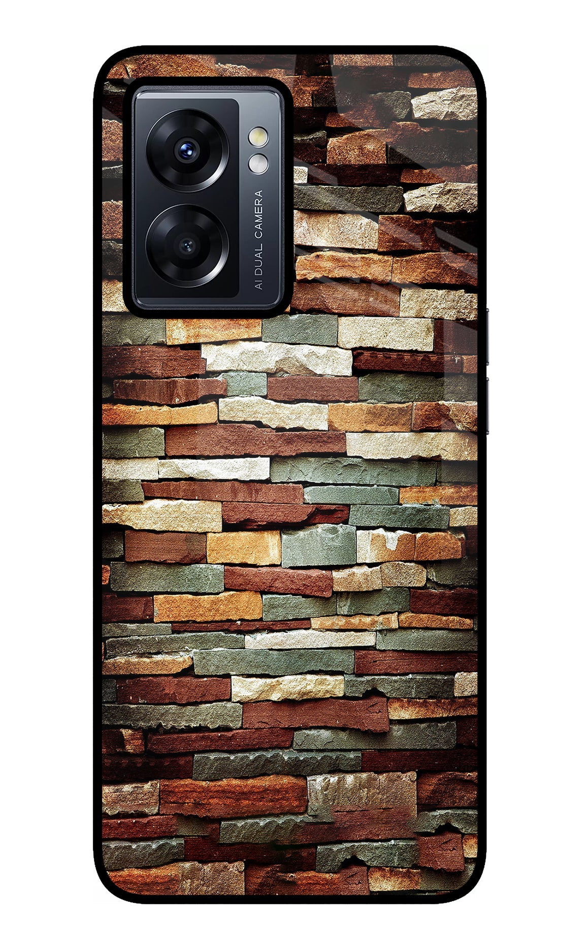 Bricks Pattern Oppo K10 5G Glass Case