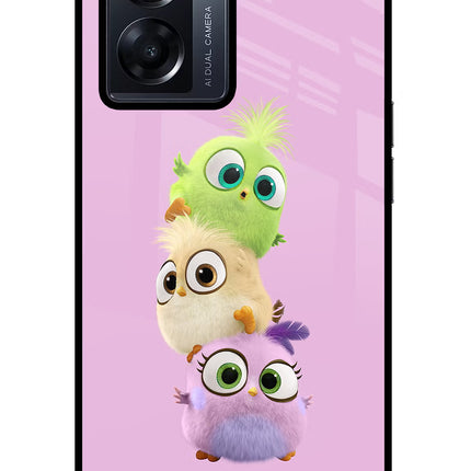 Cute Little Birds Oppo K10 5G Glass Case Back Cover by Casekaro