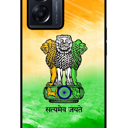 Satyamev Jayate Flag Oppo K10 5G Glass Case Back Cover by Casekaro