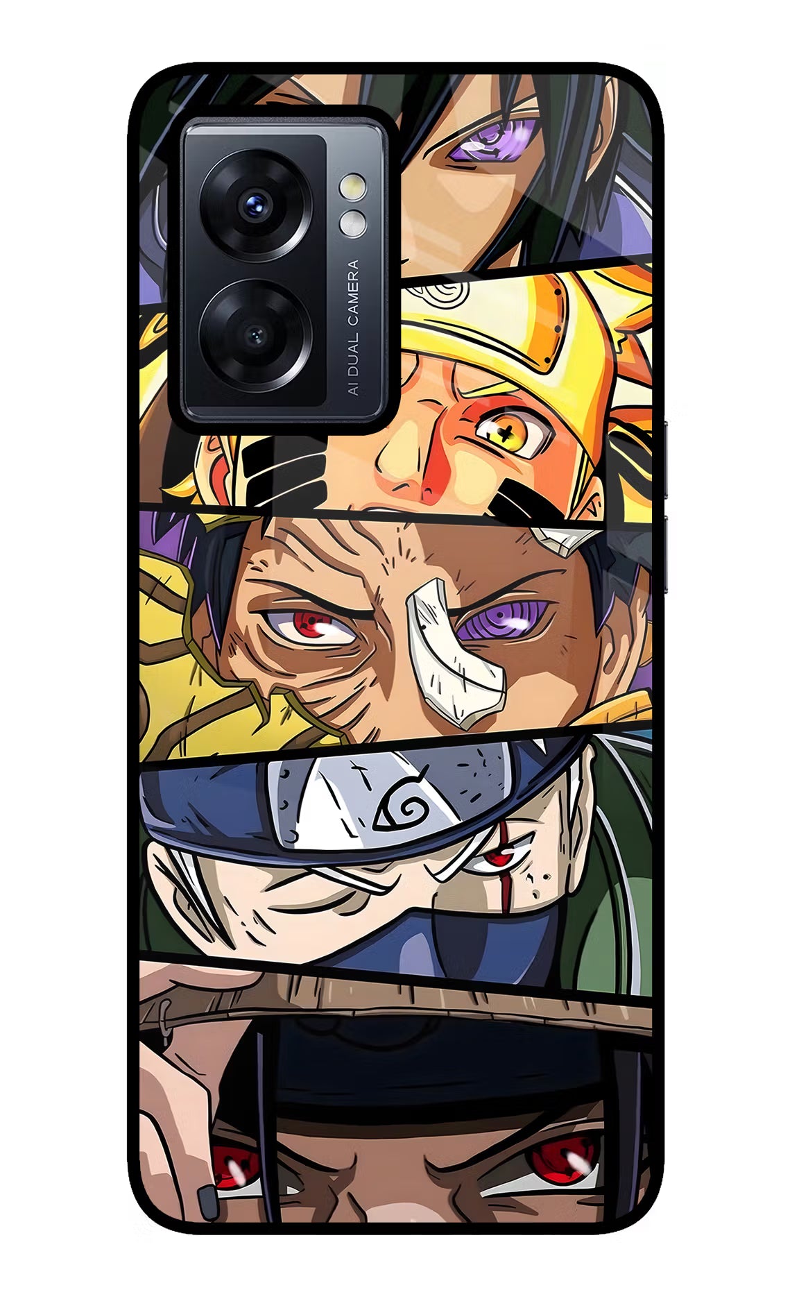 Naruto Character Oppo K10 5G Glass Case Back Cover by Casekaro