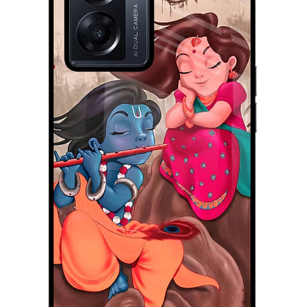 Radhe Krishna Oppo K10 5G Glass Case Back Cover by Casekaro