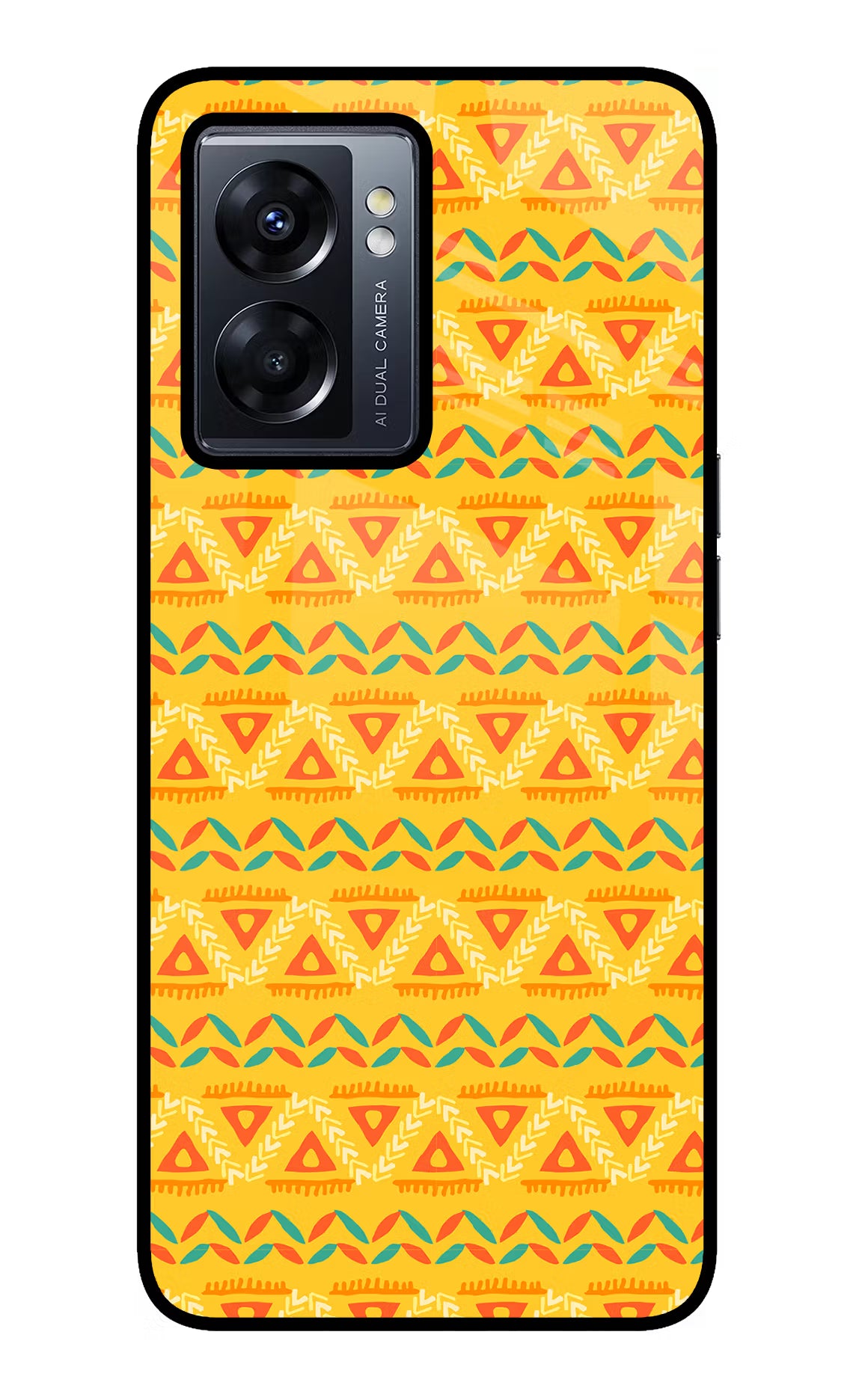 Tribal Pattern Oppo K10 5G Glass Case Back Cover by Casekaro