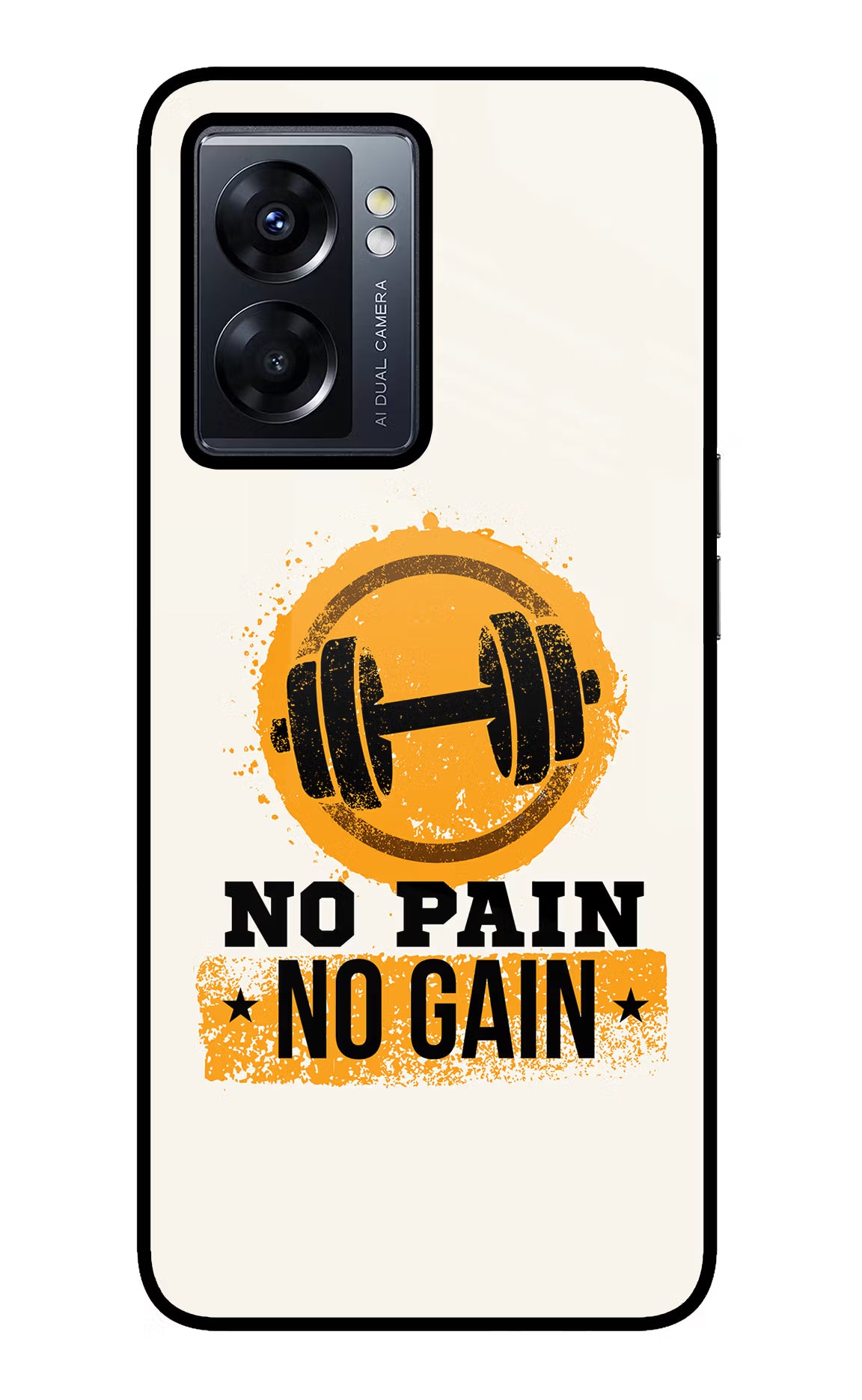No Pain No Gain Oppo K10 5G Glass Case Back Cover by Casekaro