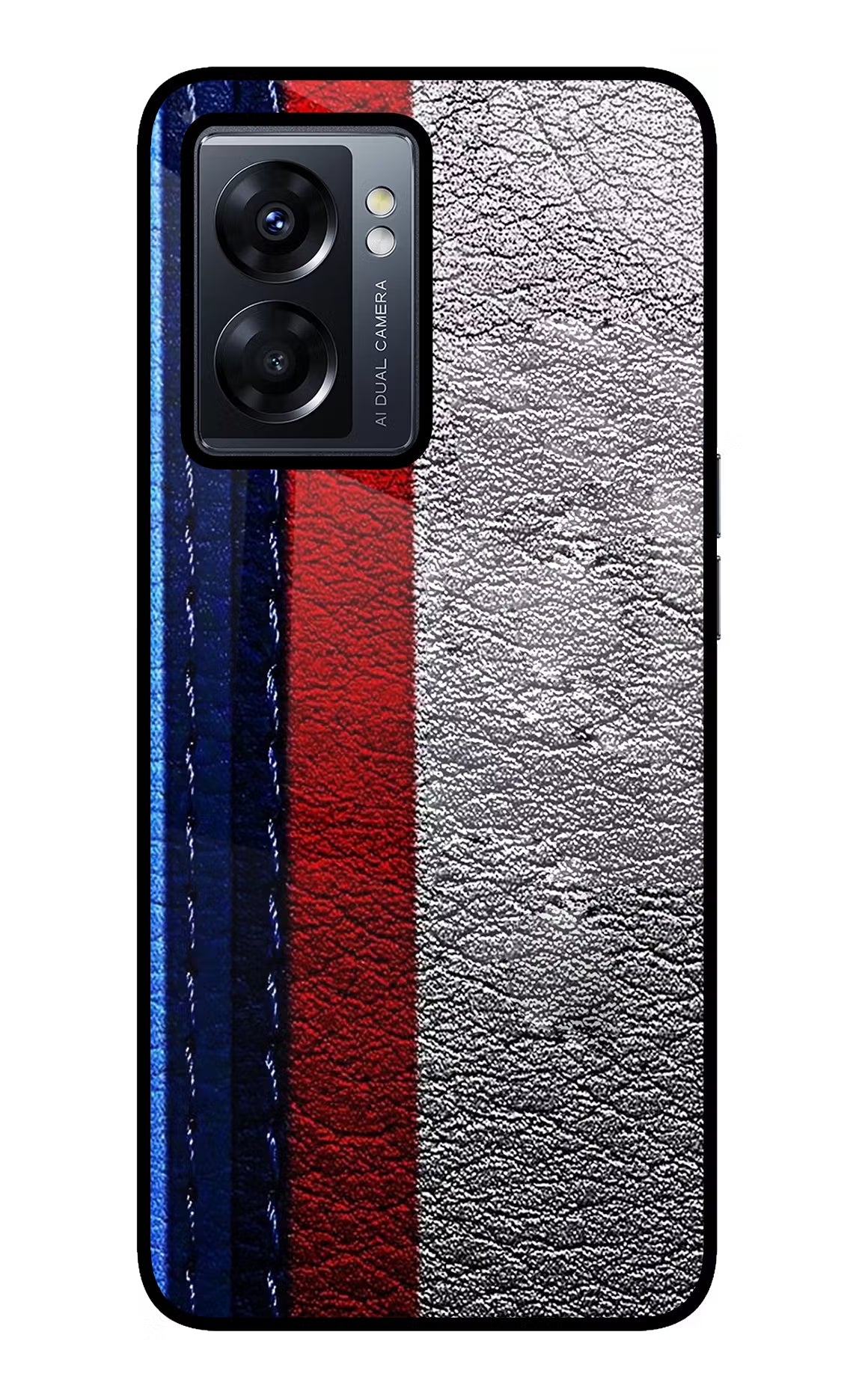 BMW Stripes Oppo K10 5G Glass Case Back Cover by Casekaro