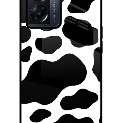 Cow Spots Oppo K10 5G Glass Case Back Cover by Casekaro