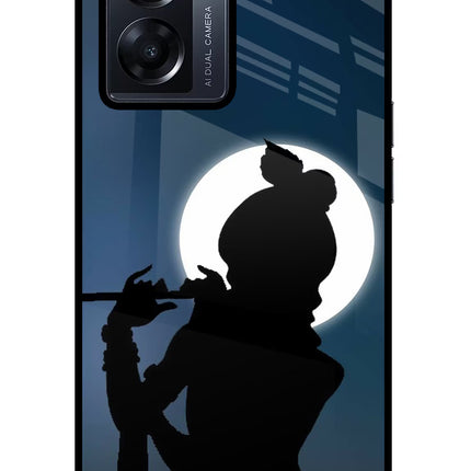 Shri Krishna Silhouette Oppo K10 5G Glass Case Back Cover by Casekaro