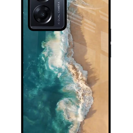 Ocean Beach Oppo K10 5G Glass Case Back Cover by Casekaro