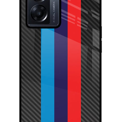 BMW Stripes Pattern Oppo K10 5G Glass Case Back Cover by Casekaro