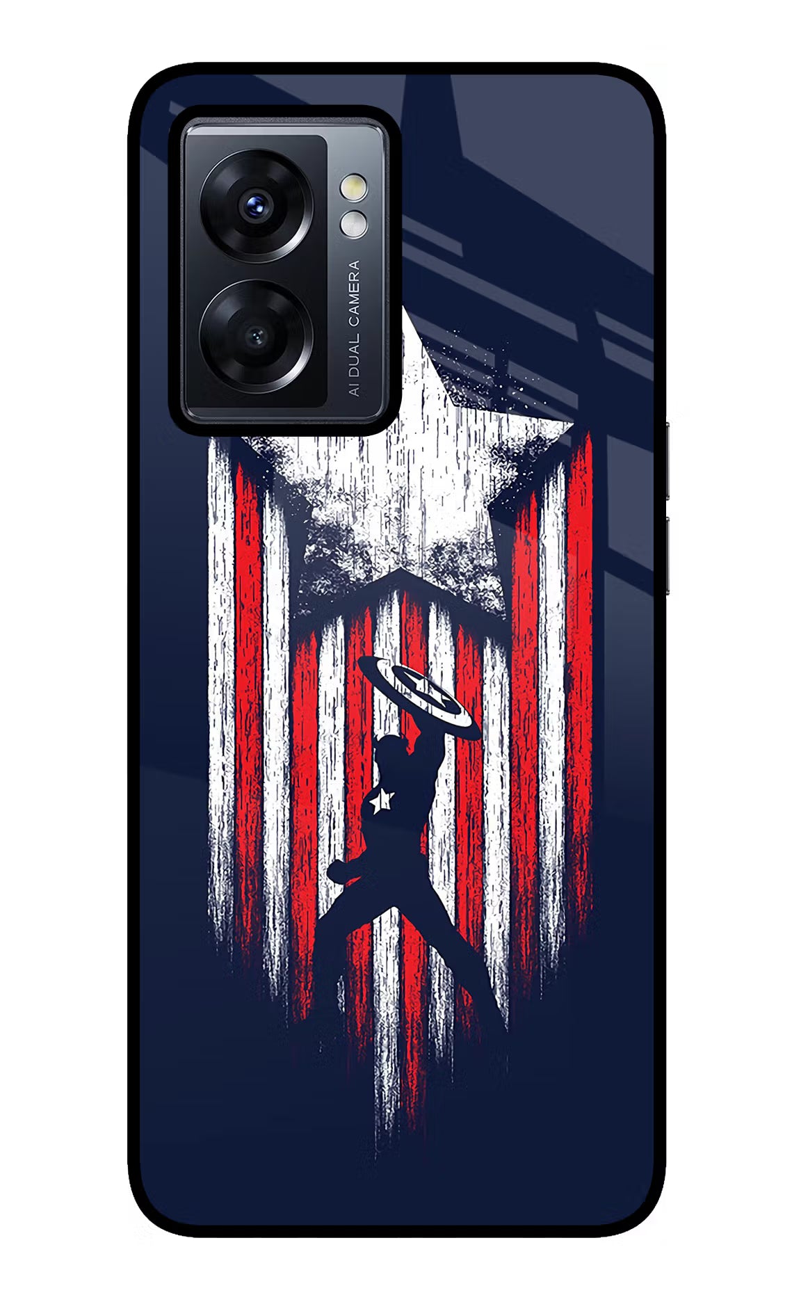 Captain America Marvel Art Oppo K10 5G Glass Case Back Cover by Casekaro