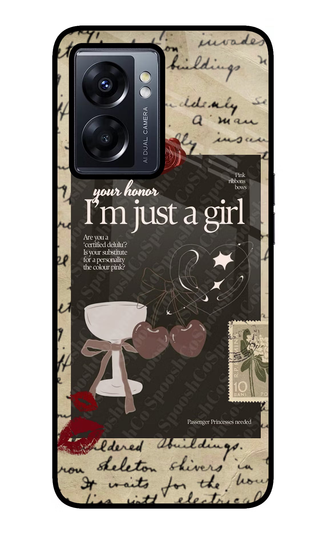 I am just a girl Oppo K10 5G Glass Case Back Cover by Casekaro