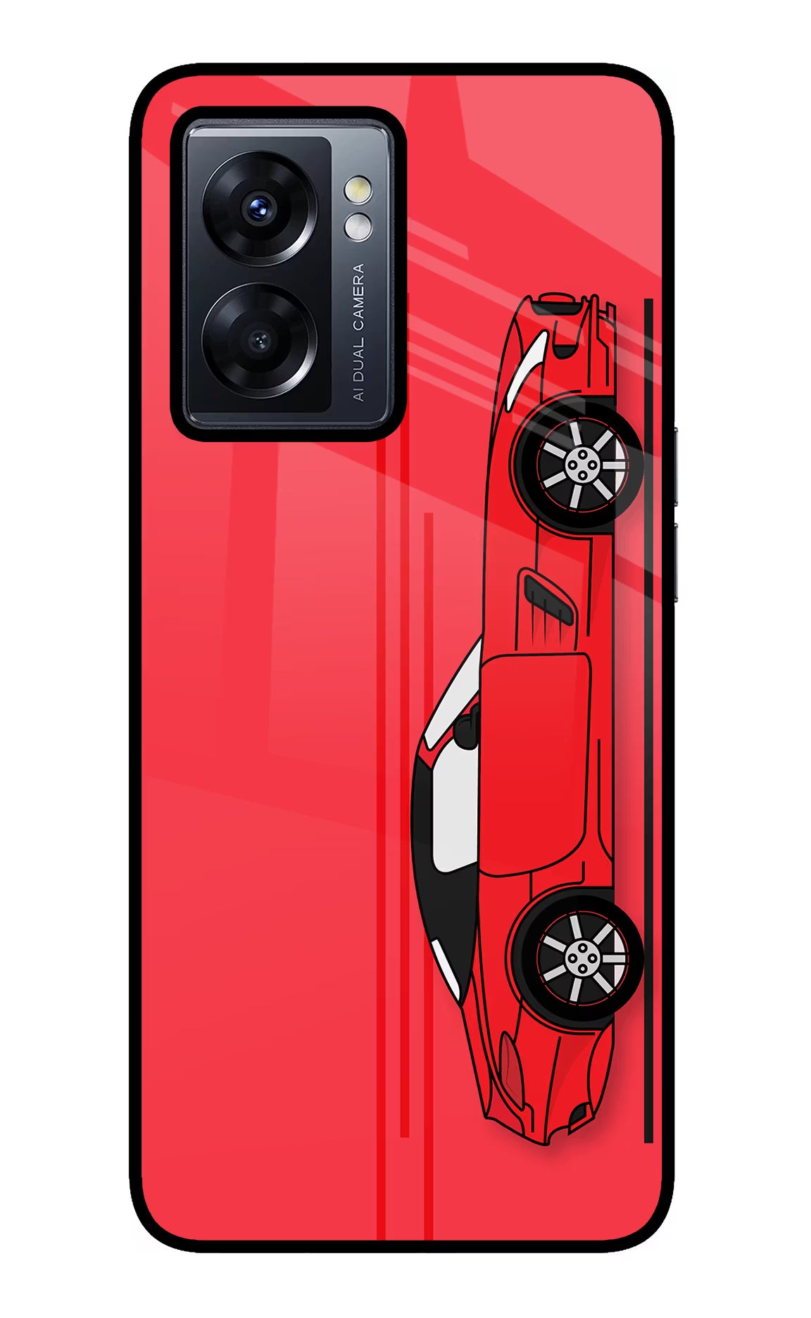 Red Velocity Oppo K10 5G Glass Case Back Cover by Casekaro
