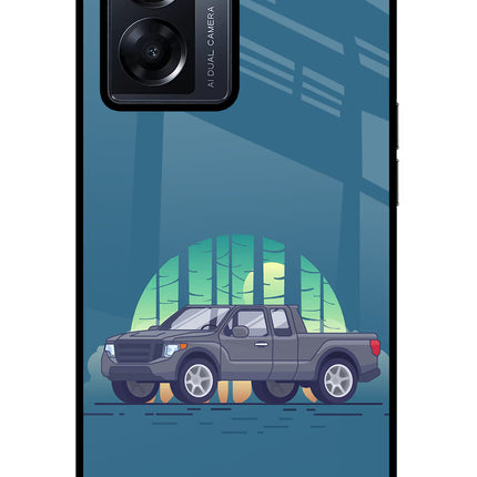 Retro Garage Vibe Oppo K10 5G Glass Case Back Cover by Casekaro