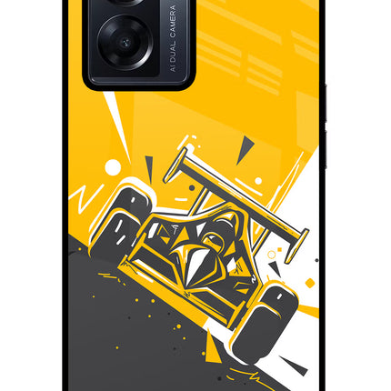Track King Oppo K10 5G Glass Case Back Cover by Casekaro