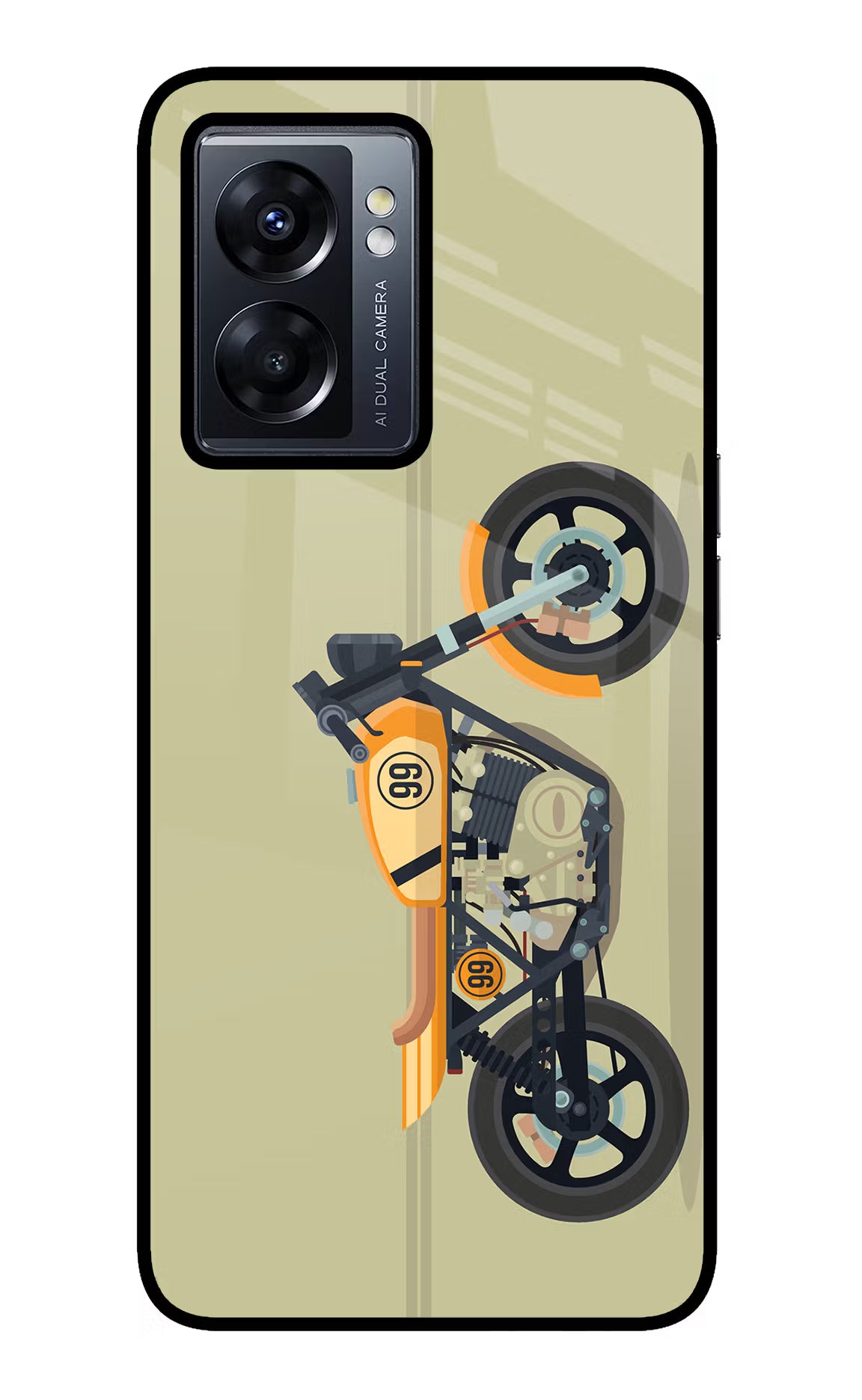 Vertical Speedster Oppo K10 5G Glass Case Back Cover by Casekaro