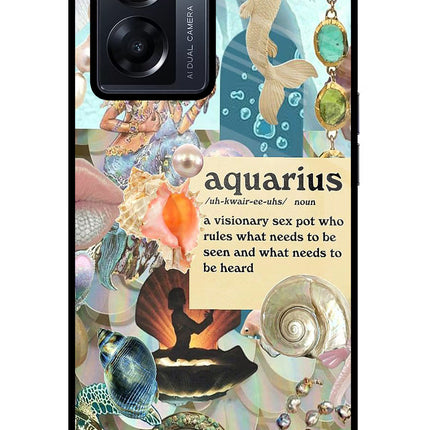 Aquarius Zodiac Oppo K10 5G Glass Case Back Cover by Casekaro