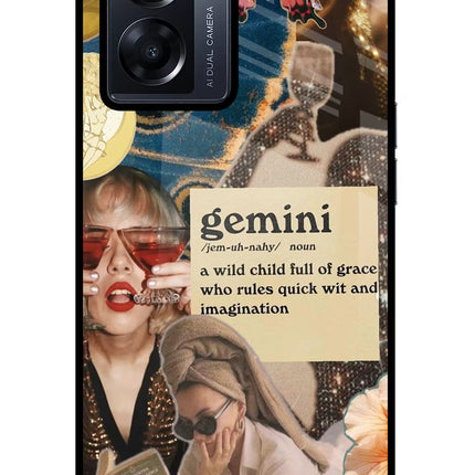 Gemini Zodiac Oppo K10 5G Glass Case Back Cover by Casekaro