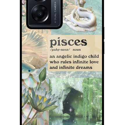 Pisces Zodiac Oppo K10 5G Glass Case Back Cover by Casekaro