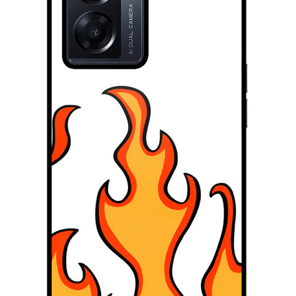 Fired Up – White Oppo K10 5G Glass Case Back Cover by Casekaro