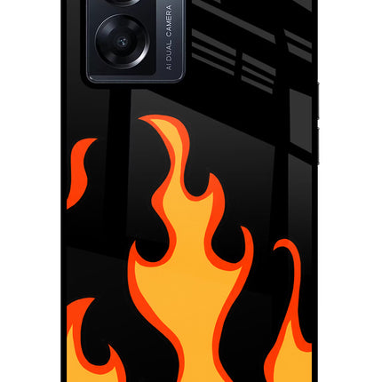 Fired Up – Black Oppo K10 5G Glass Case Back Cover by Casekaro