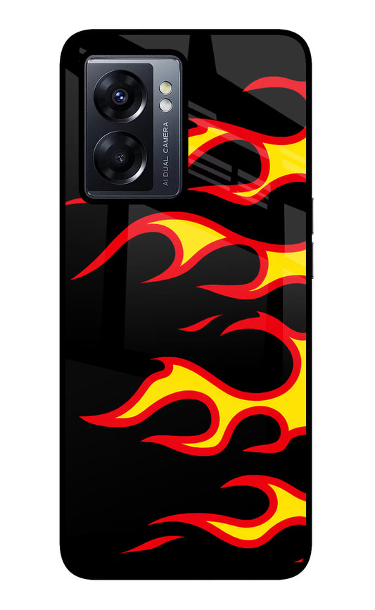 Side Sweep Flames Oppo K10 5G Glass Case