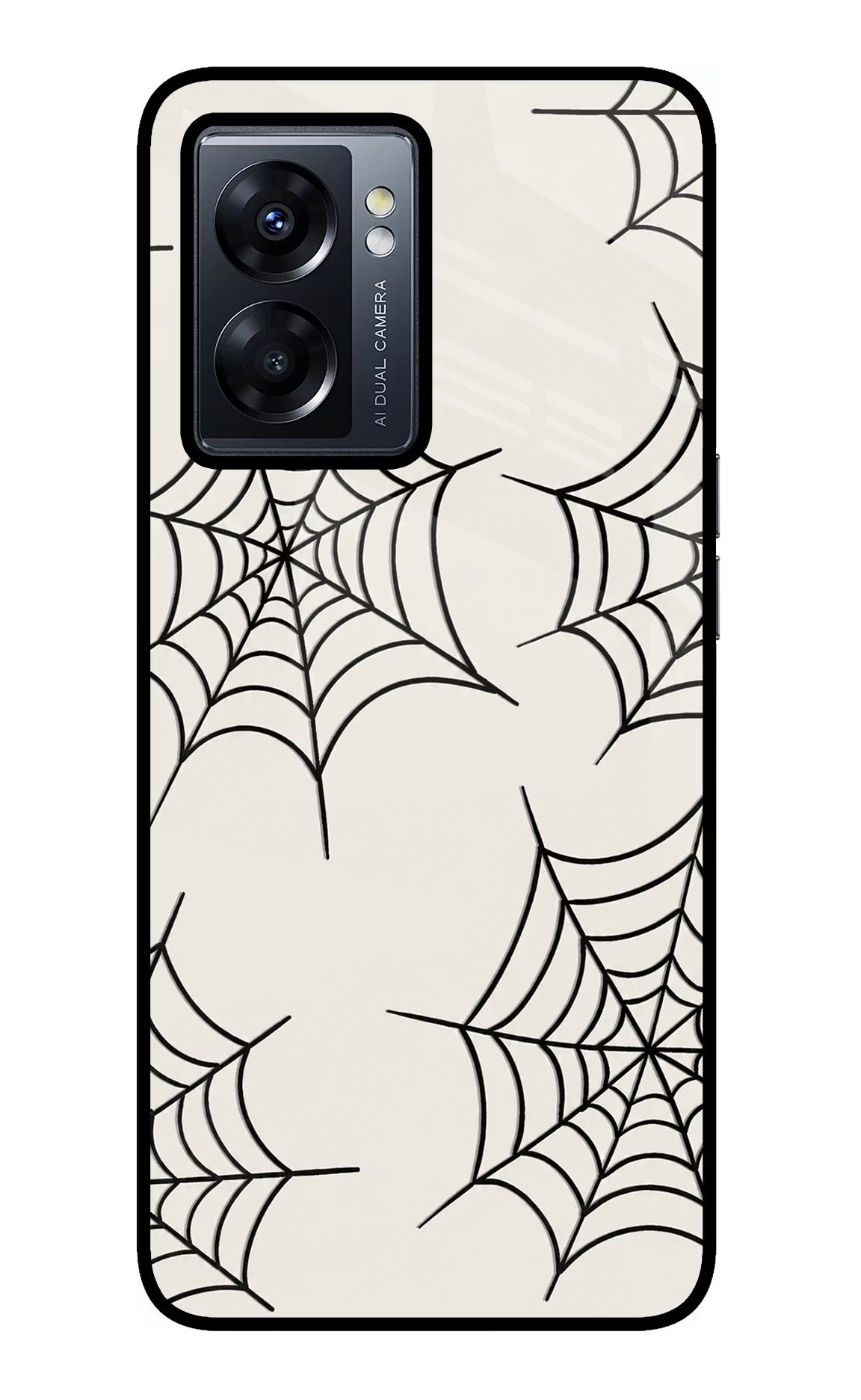 Spider Web Oppo K10 5G Glass Case Back Cover by Casekaro