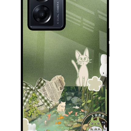 Aesthetic anime Oppo K10 5G Glass Case Back Cover by Casekaro
