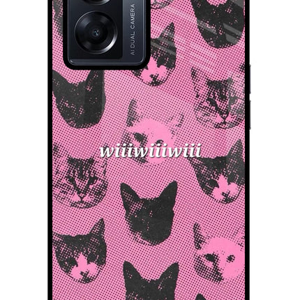 Pink Cats Oppo K10 5G Glass Case Back Cover by Casekaro