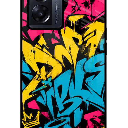 Graffiti Vibe Oppo K10 5G Glass Case Back Cover by Casekaro