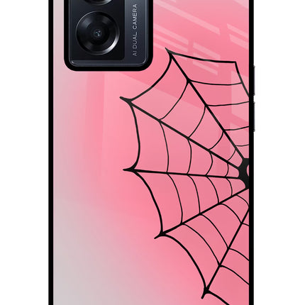 Pink Web Oppo K10 5G Glass Case Back Cover by Casekaro