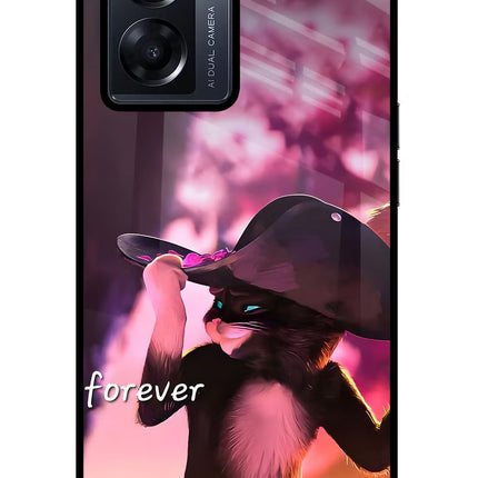 Forever Cat Oppo K10 5G Glass Case Back Cover by Casekaro