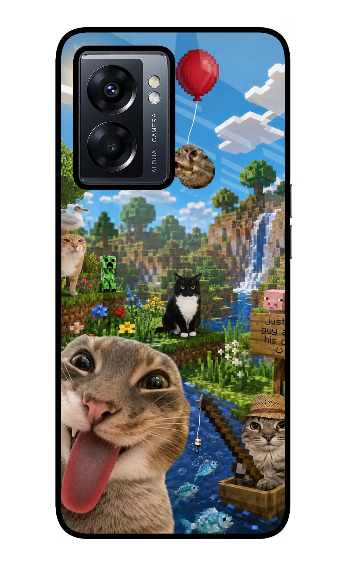 Minecraft Cat Chaos Oppo K10 5G Glass Case