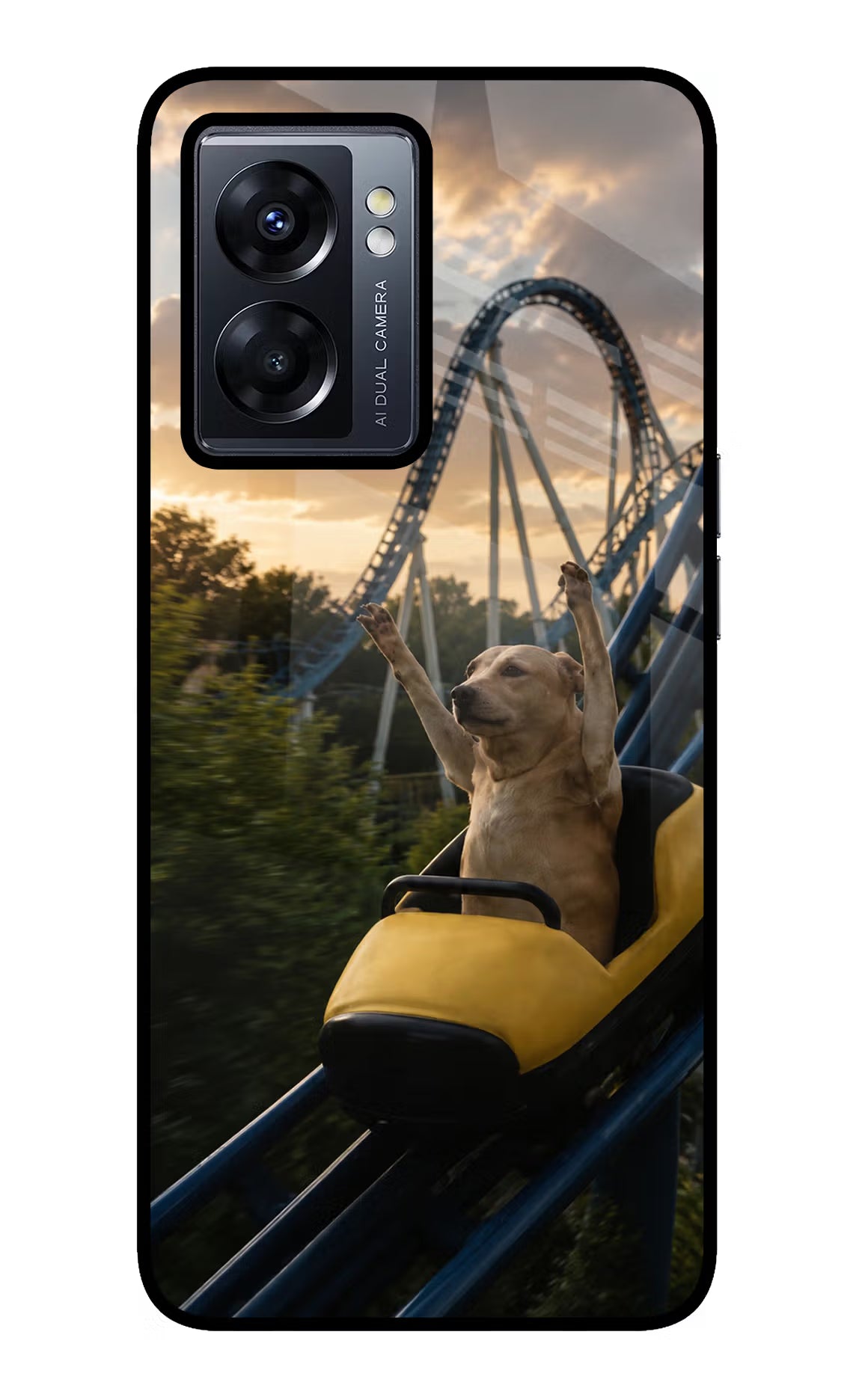 Rollercoaster Dog Oppo K10 5G Glass Case