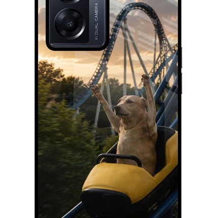 Rollercoaster Dog Oppo K10 5G Glass Case Back Cover by Casekaro