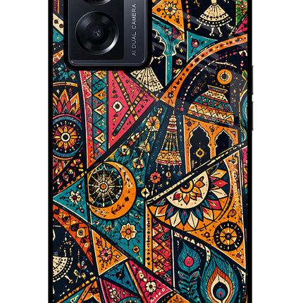Folk Print Oppo K10 5G Glass Case