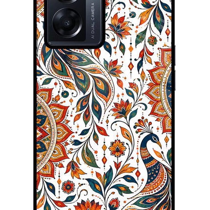 White Mayura Oppo K10 5G Glass Case