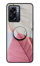 White Pink Leaf Oppo K10 5G Glass Case