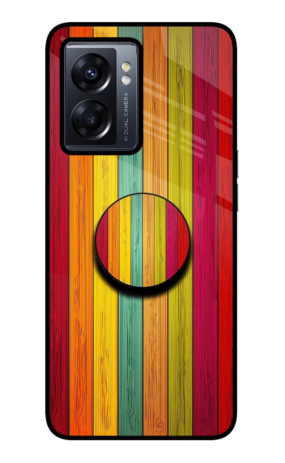 Multicolor Wooden Oppo K10 5G Pop Case