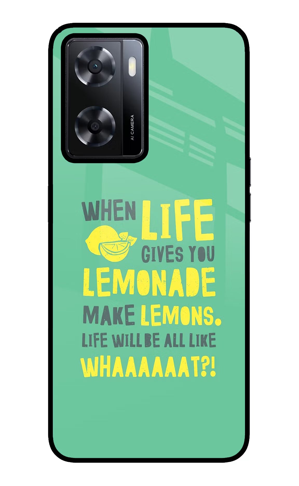 Quote Oppo A57 2022 Glass Case Back Cover by Casekaro