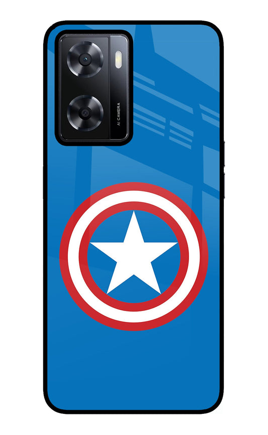 Captain America Logo Oppo A57 2022 Glass Case