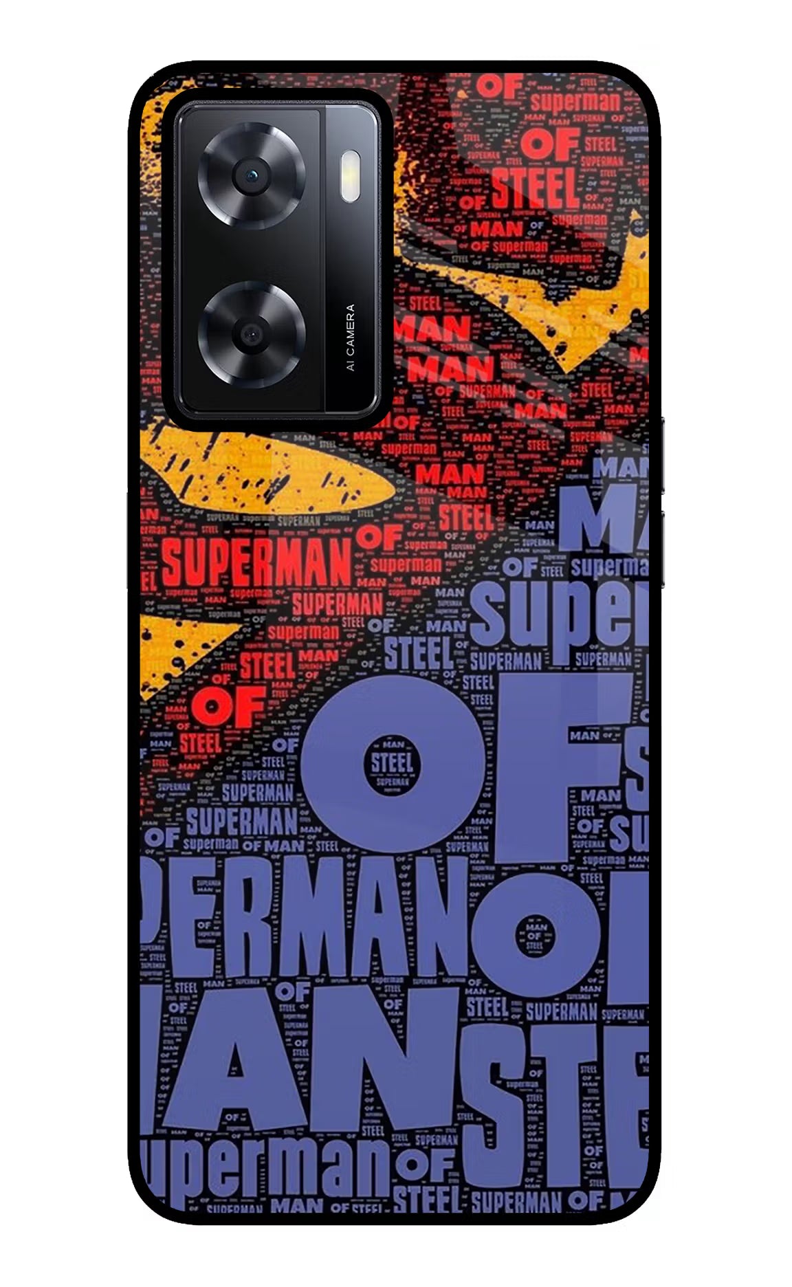Superman Oppo A57 2022 Glass Case Back Cover by Casekaro