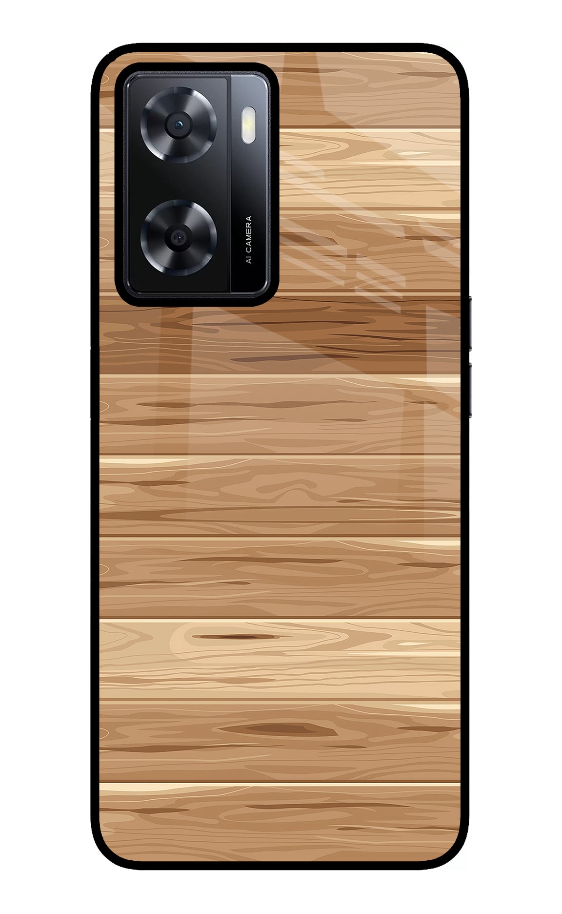 Wooden Vector Oppo A57 2022 Back Cover