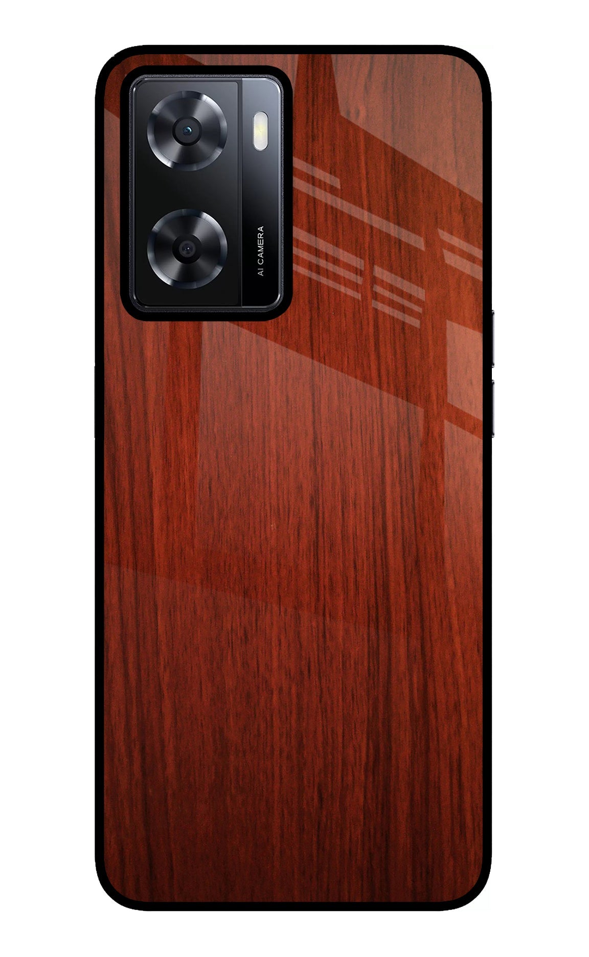 Wooden Plain Pattern Oppo A57 2022 Glass Case